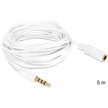 Audio kábel DeLOCK 3,5 mm 5 m biely