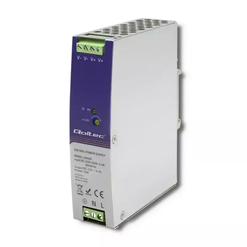 Priemyselný napájací zdroj na lištu DIN QOLTEC 50905