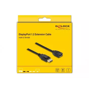 DeLOCK DisplayPort 1.2 predlžovací kábel 4K 60 Hz 2 m
