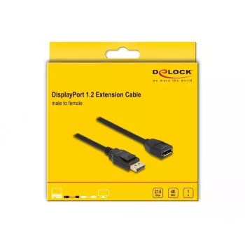 DeLOCK DisplayPort 1.2 predlžovací kábel 4K 60 Hz 1 m