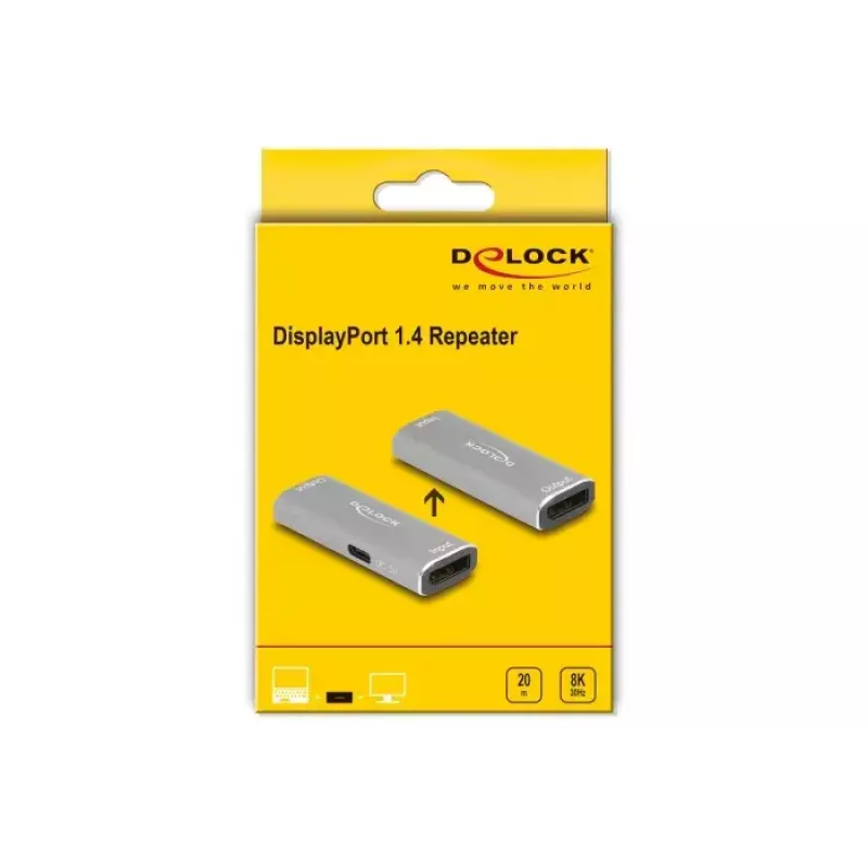 DeLOCK DisplayPort 1.4 opakovač 8K 30 Hz 20 m