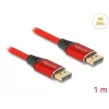 DeLOCK DisplayPort kábel 16K 60 Hz 1 m červený kov