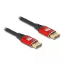 DeLOCK DisplayPort kábel 8K 60 Hz 2 m červený kovový