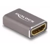 DeLOCK HDMI adaptér konektor samica na konektor samica 8K 60 Hz sivý kovový