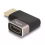 DeLOCK HDMI adaptér konektor samec na konektor samica 90° pravouhlý 8K 60 Hz sivý kovový