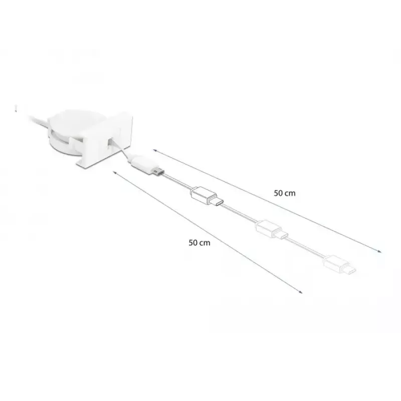 Kábel DeLOCK Easy 45 modul USB 2.0 zatahovací USB Type-A na Micro-B