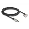 DeLOCK USB 2.0 kábel USB Type-C konektor samec na samec 180° zahnutý 2 m PD 60 W