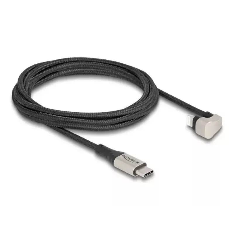 Dátový a nabíjací kábel DeLOCK USB Type-C na Lightning 180° zahnutý 2 m MFi