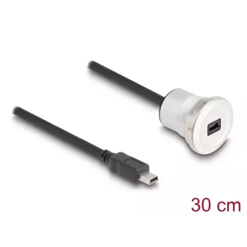 USB kábel DeLOCK 88186 0,3 m Mini-USB B čierna strieborná