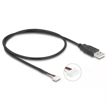 DeLOCK USB kábel USB 2.0 0,6 m USB A 5-pin svorkovnica čierny