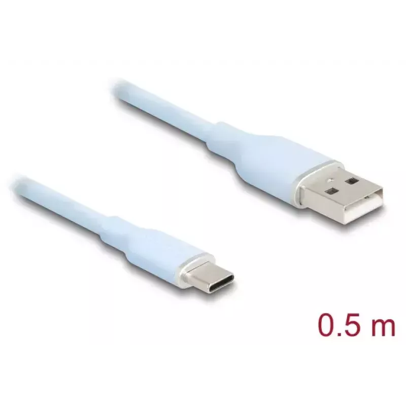 USB kábel DeLOCK 81221 USB 2.0 0,5 m USB A USB C modrý