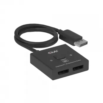 DisplayPort 2-in-1 obojsmerný switch CLUB3D CSV-1009 — 2x DisplayPort výstupy, 8K@60Hz, čierna