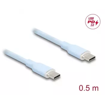 USB kábel DeLOCK 81233 USB 2.0 0,5m USB C modrá