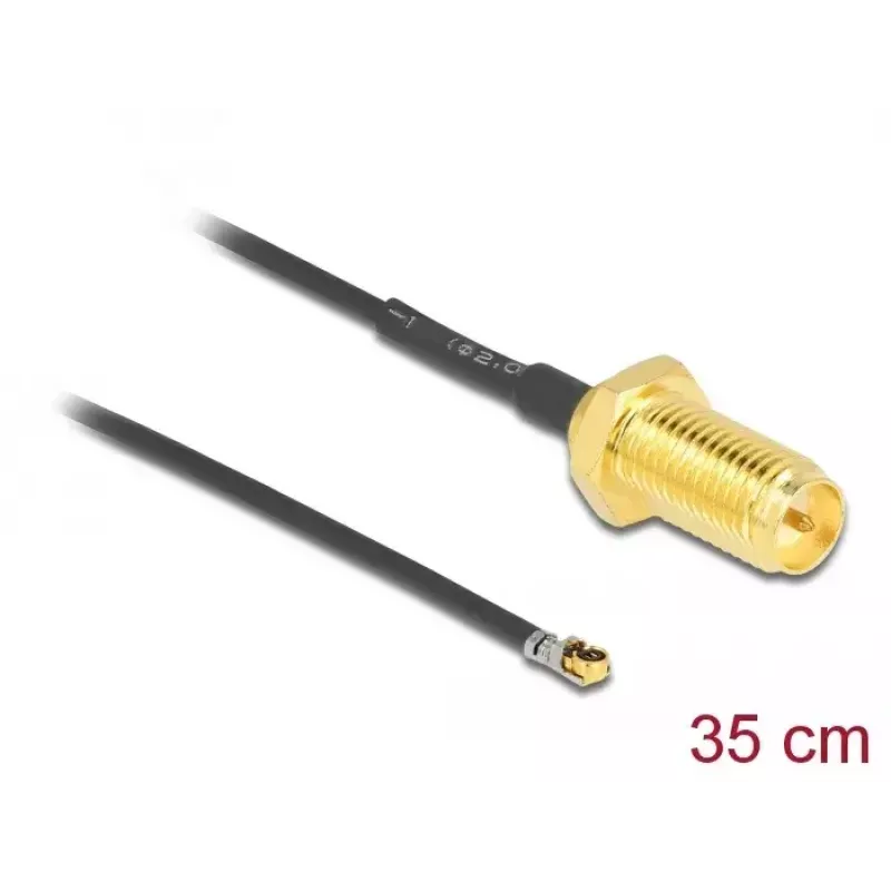 Koaxiálny kábel DeLOCK 12658 0,35 m RP-SMA MHF 4L LK čierny