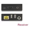 KVM extender DELOCK 65957 — HDMI a USB vysielač a prijímač, káblový, až do 70 m, 18 Gbit/s, 600 MHz, čierny