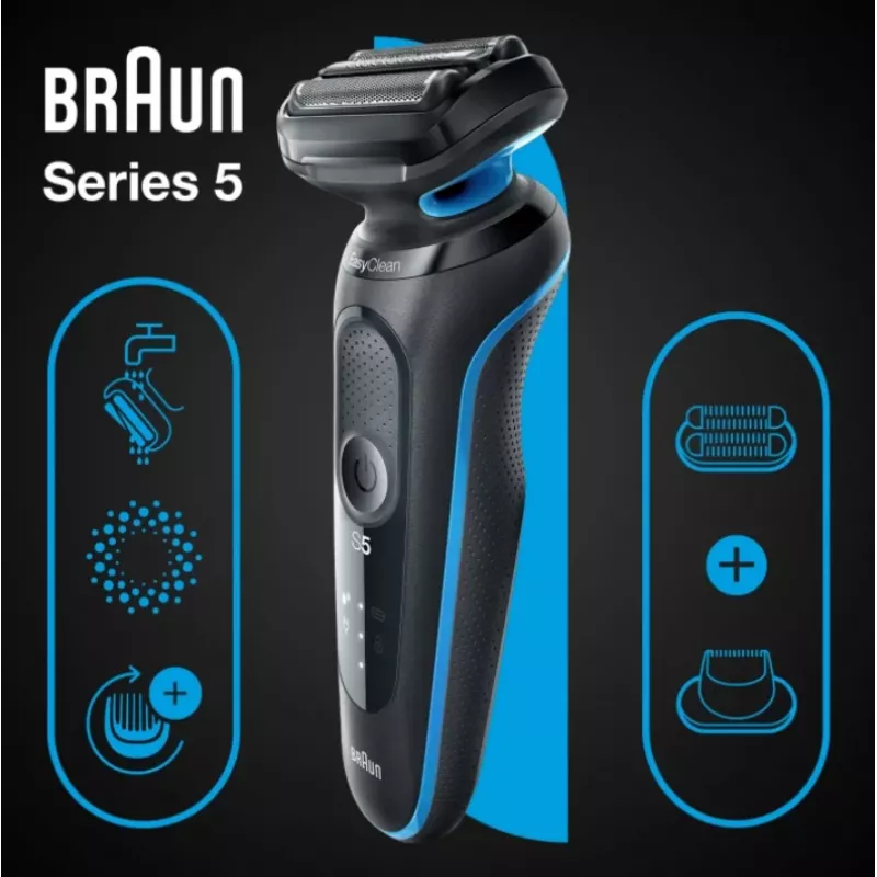 Braun Series 5 51-B1820s fóliový holiaci strojček čierna, modrá