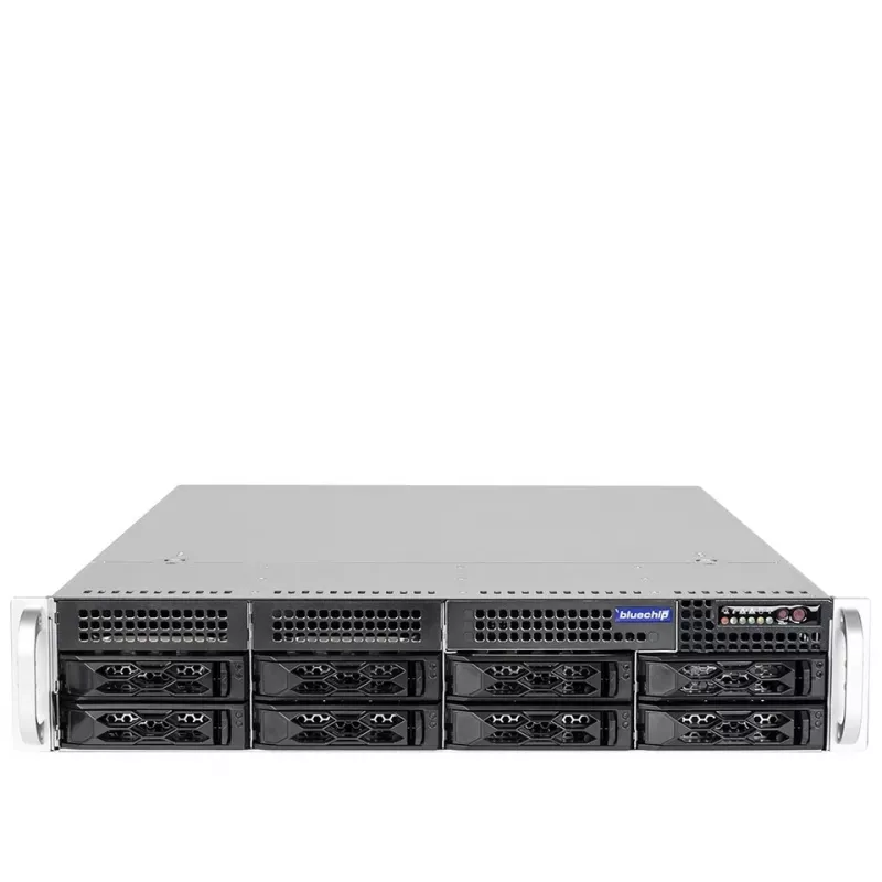 bluechip SERVERline R42316s 2 HE Rack, Intel® Xeon® Silver 4410Y procesor / 2,00 GHz, TPM modul, 32 GB DDR5, 2 x 960 GB SSD, 2 x 10 Gigabit Ethernet