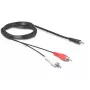 Audio kábel DeLOCK 84277 10m 3,5mm 2 x RCA čierny