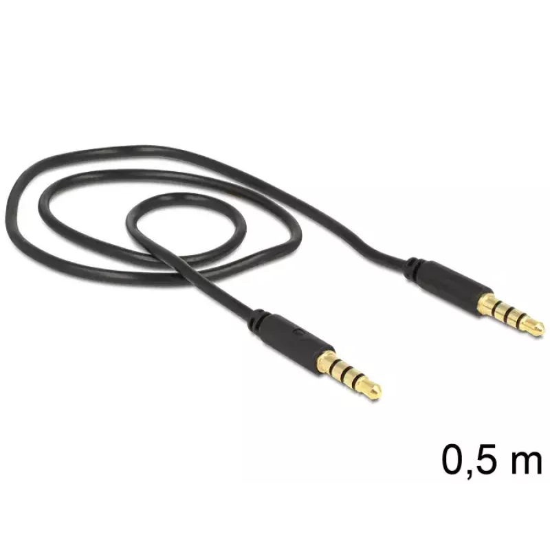 Audio kábel DeLOCK 3,5 mm – 3,5 mm 0,5 m čierny