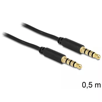 Audio kábel DeLOCK 3,5 mm – 3,5 mm 0,5 m čierny
