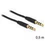 Audio kábel DeLOCK 3,5 mm – 3,5 mm 0,5 m čierny