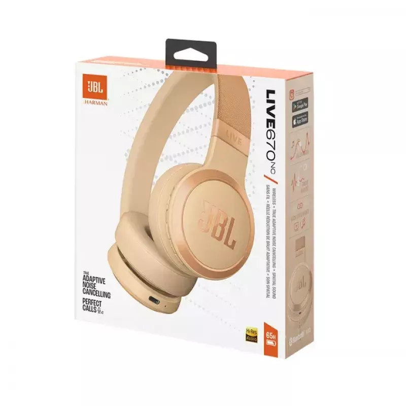 JBL Live 670NC Headset bezdrôtový hlavový most hovory/hudba Bluetooth piesková