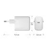 Nástenná nabíjačka USB-C 45W d bramante re-charge Pro — interiérová, 110–240V, biela