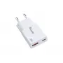 EQUIP 2-portová 20W GaN tenká USB PD nabíjačka — USB‑C x1, USB‑A x1, vstup 100–240V, max. výstup 12V, biela