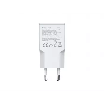 EQUIP 2-portová 20W GaN tenká USB PD nabíjačka — USB‑C x1, USB‑A x1, vstup 100–240V, max. výstup 12V, biela