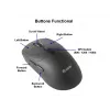 EQUIP obojručná 6-tlačidlový dual-mode bezdrôtová myš, optická 1600 DPI, RF + Bluetooth, čierna