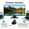 EQUIP ergonomická vertikálna bezdrôtová myš pre pravákov, 1600 DPI, RF Wireless + Bluetooth, nabíjateľná, 6 tlačidiel, čierna