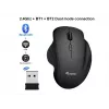 EQUIP 6-tlačidlový nabíjateľný dvojmódový bezdrôtový myš – pre pravákov, optický 1600 DPI, RF Wireless + Bluetooth, čierna