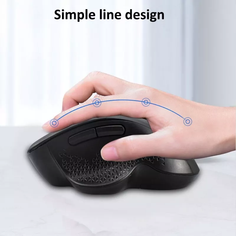 EQUIP 6-tlačidlový nabíjateľný dvojmódový bezdrôtový myš – pre pravákov, optický 1600 DPI, RF Wireless + Bluetooth, čierna