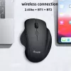 EQUIP 6-tlačidlový nabíjateľný dvojmódový bezdrôtový myš – pre pravákov, optický 1600 DPI, RF Wireless + Bluetooth, čierna