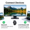 EQUIP 6-tlačidlový nabíjateľný dvojmódový bezdrôtový myš – pre pravákov, optický 1600 DPI, RF Wireless + Bluetooth, čierna