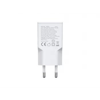 EQUIP 2-portový 30W GaN tenký USB PD napájací zdroj — USB‑C x1, USB‑A x1, 100–240V vstup, max 20V výstup, biela