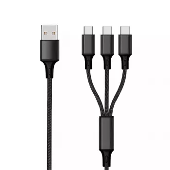 USB kábel 2GO 797156 1,5 m USB B 3 x USB C čierny
