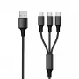 USB kábel 2GO 797156 1,5 m USB B 3 x USB C čierny