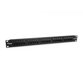 Equip 25-portový Cat.3 RJ45 ISDN patch panel, čierny