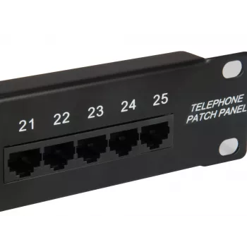 Equip 25-portový Cat.3 RJ45 ISDN patch panel, čierny