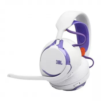 Headset JBL Quantum 650 — bezdrôtový Bluetooth, USB-C, okolo uší, cez hlavu, biely, 20–20000 Hz