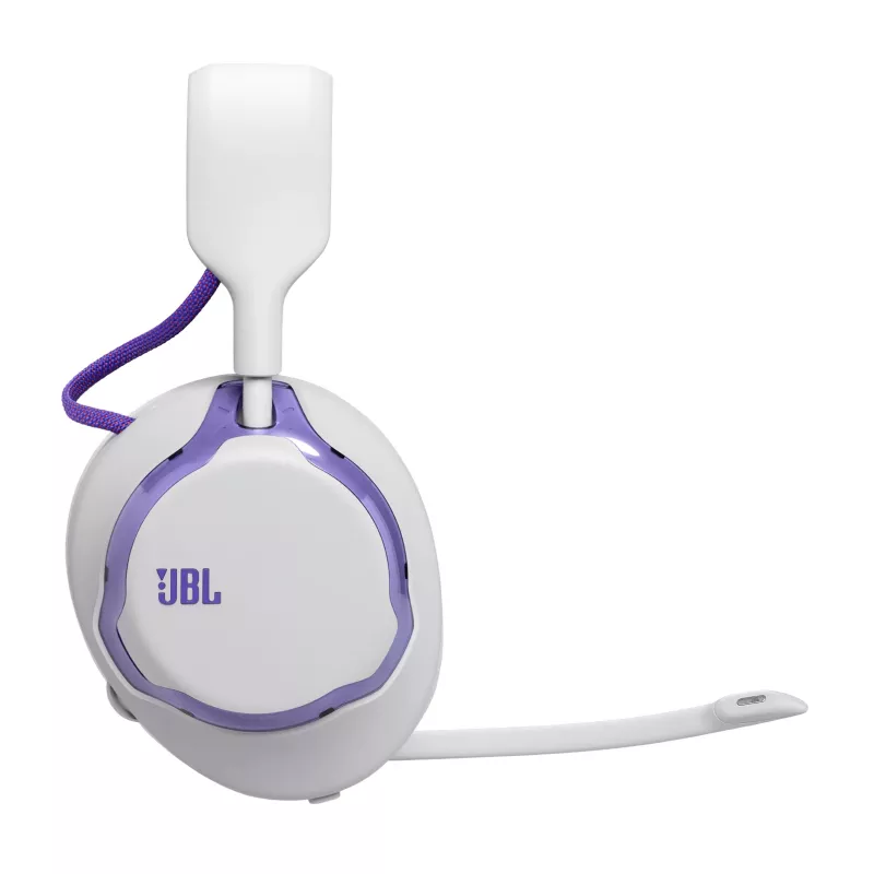 Headset JBL Quantum 650 — bezdrôtový Bluetooth, USB-C, okolo uší, cez hlavu, biely, 20–20000 Hz