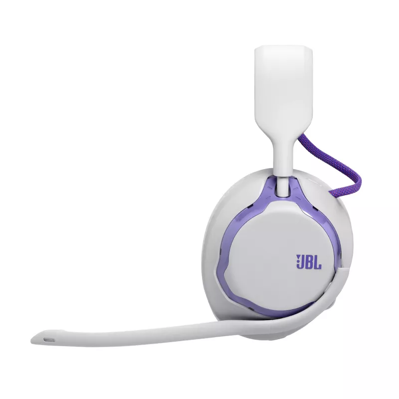 Headset JBL Quantum 650 — bezdrôtový Bluetooth, USB-C, okolo uší, cez hlavu, biely, 20–20000 Hz