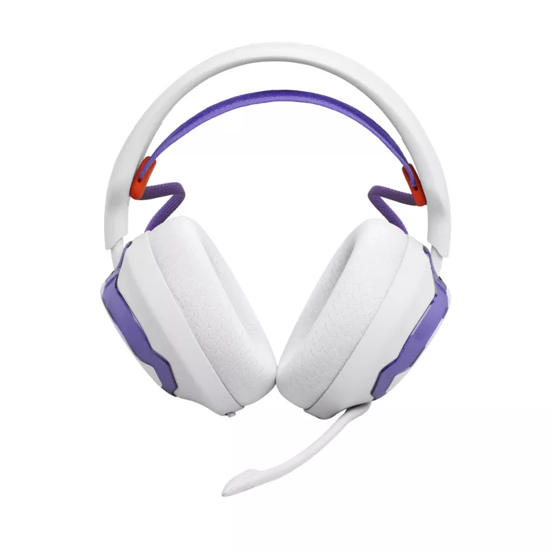 Headset JBL Quantum 650 — bezdrôtový Bluetooth, USB-C, okolo uší, cez hlavu, biely, 20–20000 Hz
