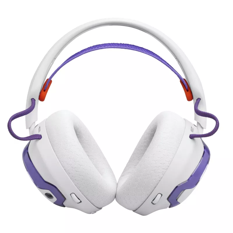 Headset JBL Quantum 650 — bezdrôtový Bluetooth, USB-C, okolo uší, cez hlavu, biely, 20–20000 Hz