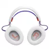 Headset JBL Quantum 650 — bezdrôtový Bluetooth, USB-C, okolo uší, cez hlavu, biely, 20–20000 Hz