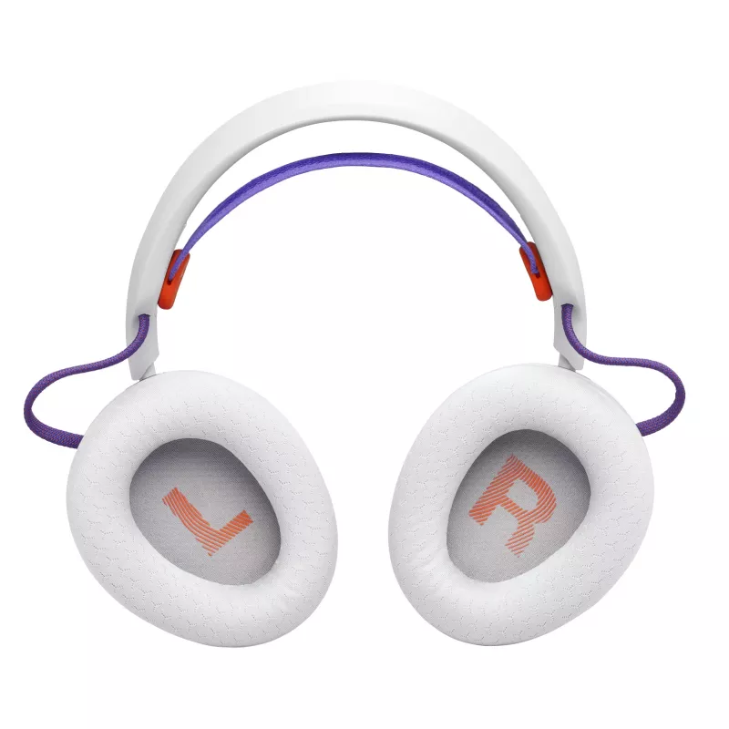 Headset JBL Quantum 650 — bezdrôtový Bluetooth, USB-C, okolo uší, cez hlavu, biely, 20–20000 Hz
