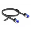 Sieťový kábel DeLOCK RJ45 plochý patch kábel konektor samec na konektor samec Cat.6A 0,5 m čierny