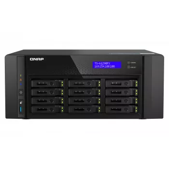 NAS Tower QNAP TS-h1290FX — EPYC 7302P 3,0 GHz, 128 GB DDR4, 12 pozícií, QuTS hero, čierna