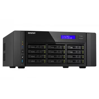 NAS Tower QNAP TS-h1290FX — EPYC 7302P 3,0 GHz, 128 GB DDR4, 12 pozícií, QuTS hero, čierna